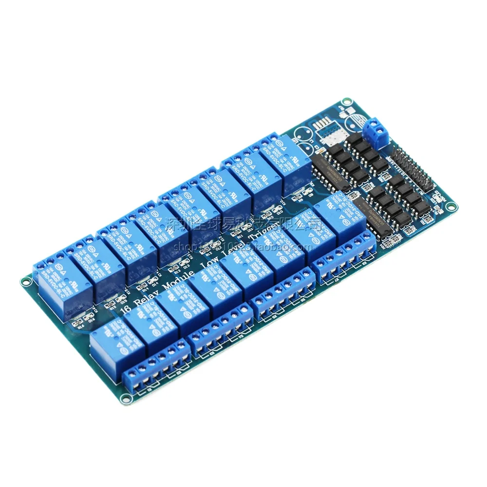 16-Channel relay module 5V 12V control board with optocoupler protection belt LM2596 power supply