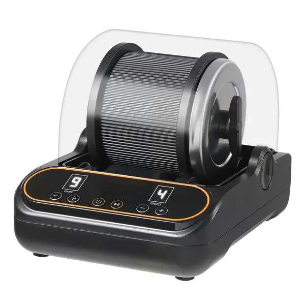 Pulidora de Rocas, Máquina para Pulir Rocas de 1 lb, Kit de Pulido de Rocas con Ajuste de 4 Velocidades, Temporizador de 1 a 9 Días, Reducción de Ruido PC