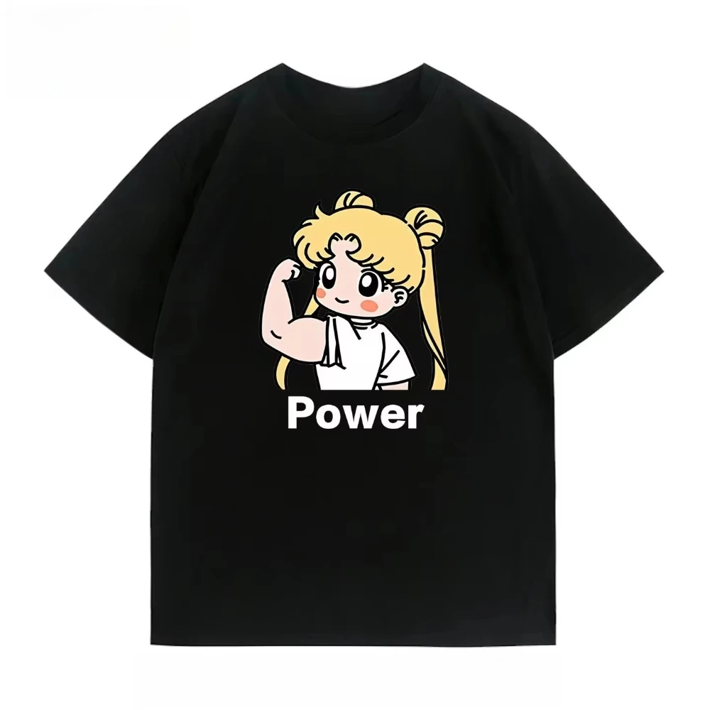 2026 Sailor Moon Cotton T Shirt Men Anime Cartoon Print Short Sleeve Tee Summer Casual Streetwear Oversized T-shirt