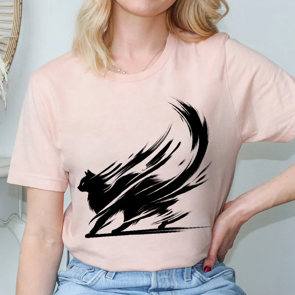 

Dark Style, Trendy Short Style, Cool Y2k Top, Women's Graphic Tee, Hand-Painted Bunny Art, Korean Style T-Shirt,Oversized Summer