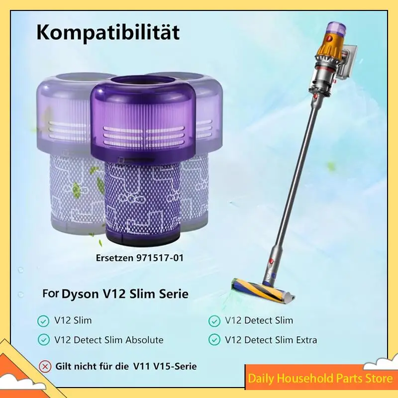 Para Dyson V12 Detect Slim Series Aspirador de pó Filtros de substituição e conjunto de acessórios de escova de rolo QUENTE!