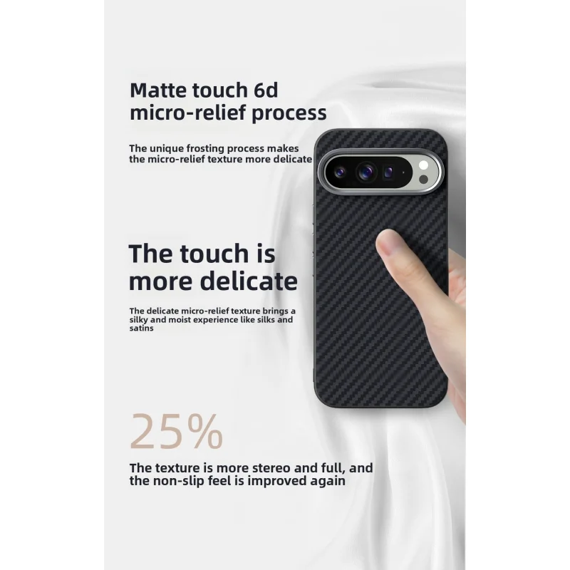 

Anti-Fall Aramid Fiber Case Design Carbon Fiber Case for Google Pixel 10 Pro XL Cover Thin and Light