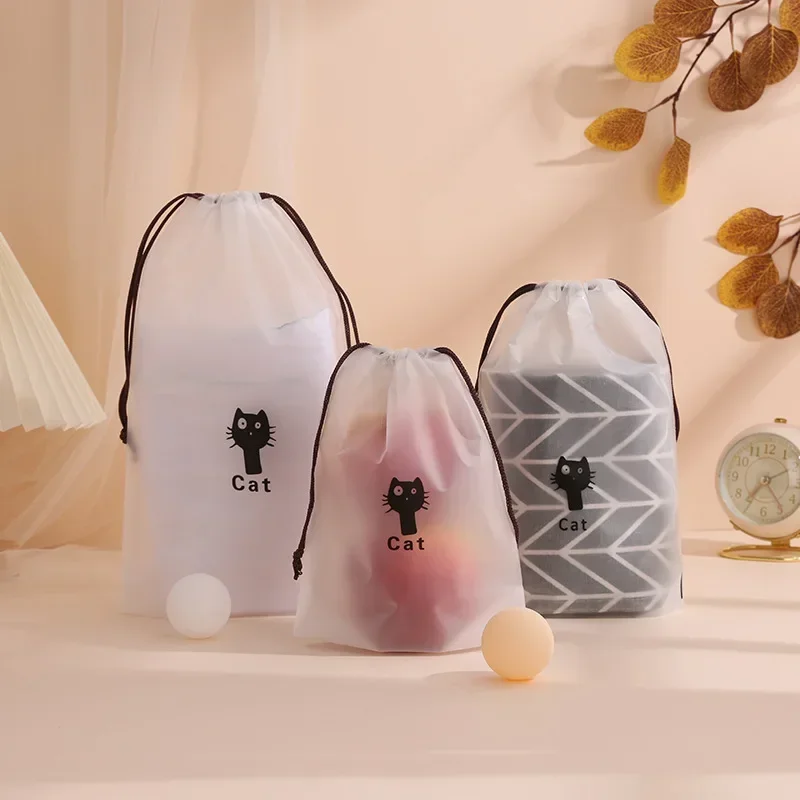 Cartoon Cat Transparent Travel Cosmetic Bag Make Up Case Women Waterproof Makeup Beauty Wash Organizer Toiletry Storage Kit Bag