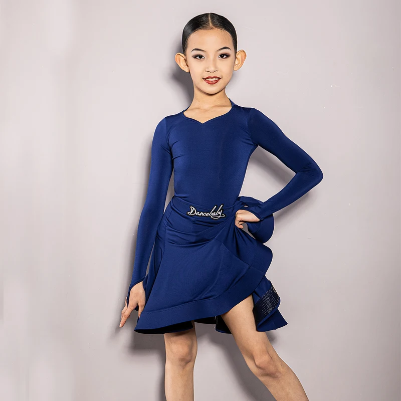 Mode nationale Standard danse de salon robes professionnelles filles robe de danse latine enfants Performance danse Costume DWY9913