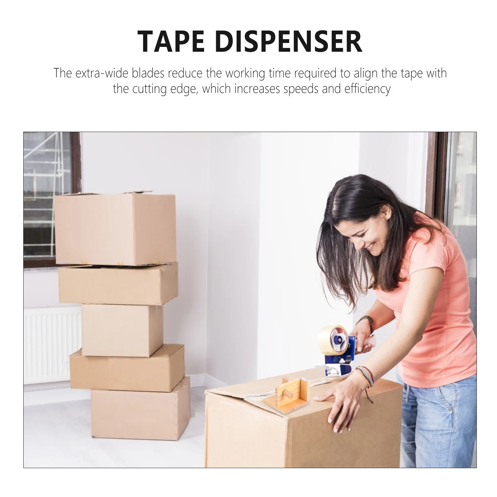 

Wooden Cutter Seat Tape Cutting Gadget Dispenser For Office Study Extra Wide Blade Efficient Tape Cutting Gadget