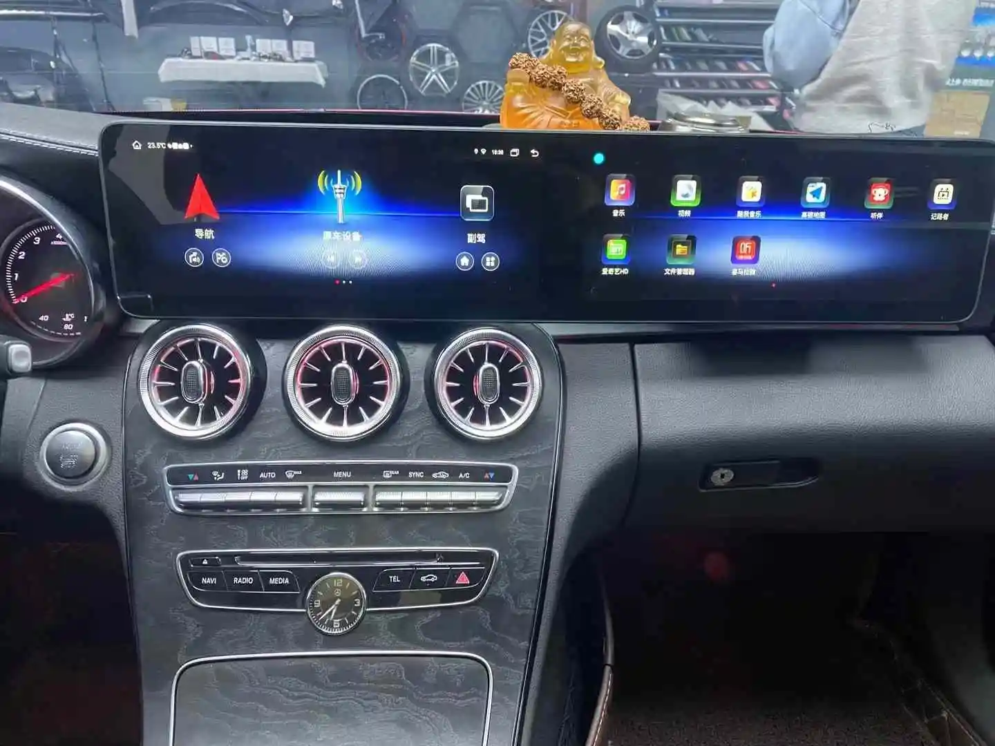 24.6 “ Andriod 13 Car Radio For Mercedes Benz GLC/C 2015-2022 Dual Screen Navi Carplay Auto Co-pilot Headunit NTG5.0 5.1 5.5 6.0