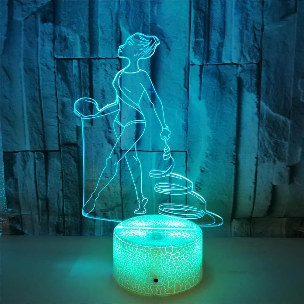 Figura gimnástica Nighdn luz Led nocturna para niños, Lámpara USB, mesita de noche, decoración de habitación, regalo de cumpleaños de Navidad para