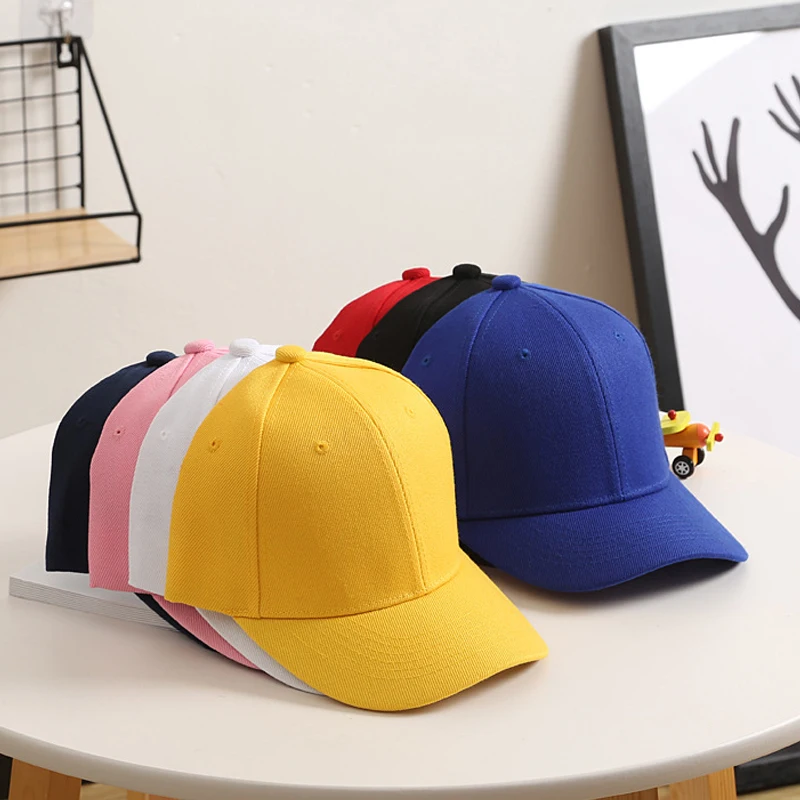 Candy Color Cute Baseball Caps For Children Kids Summer Hat Student Sun Protection Peaked Caps Travel Holiday Beach Sunshade Hat