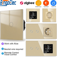 ZigBee Smart Light Switches and EU ZigBee socket Thermostat USB Socket Electrical Outlet Tuya smart life APP Remote Control