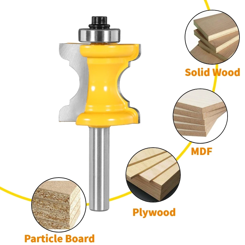 6.35MM 8MM 12MM 12.7MM gambo toro naso stampaggio corrimano frese fresa per la lavorazione del legno fresa per legno fresa frontale