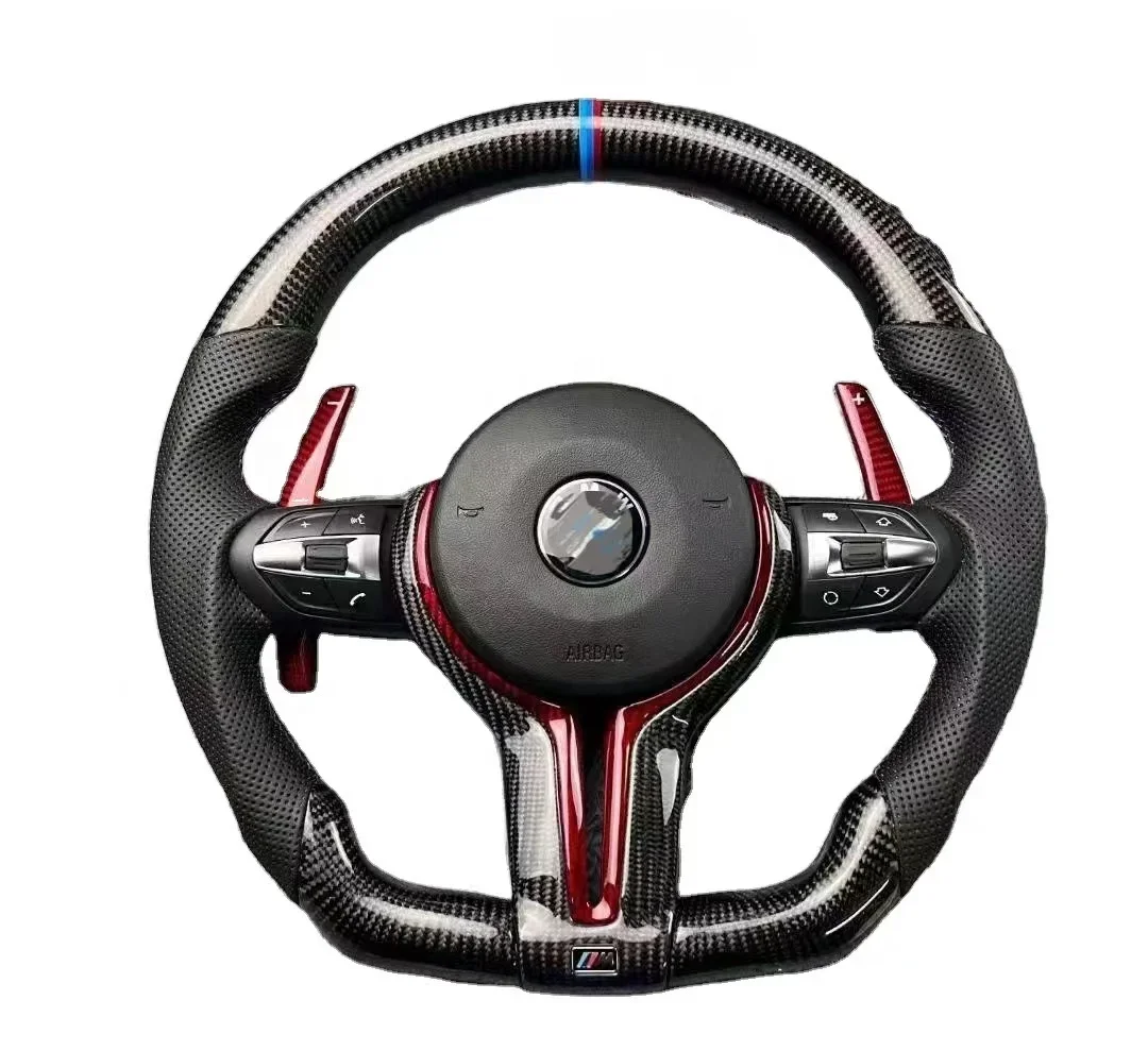 عجلة قيادة قابلة للتخصيص لسيارات BMW E Chassis F Chassis E60 E90 F31 F32 F33 F34 F35 عجلة قيادة من ألياف الكربون التحديثية #4
