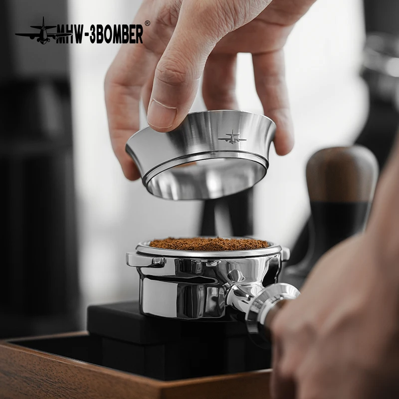 MHW-3BOMBER Espresso Koffie Doseertrechter Compatibel 51/53/54/58mm Filterhouder Rvs Koffie Doseerring Barista Gereedschap