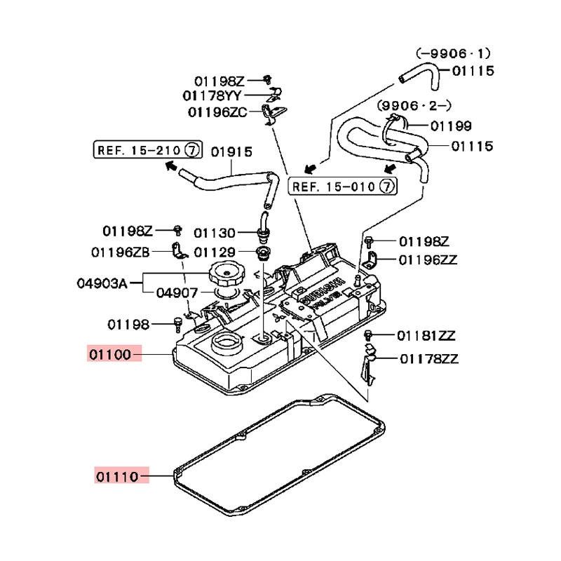 4G93 4G94 Engine Valve Rocker Cover With Gasket For Mitsubishi Pajero Montero Pinin IO H67W H76W H77W MD365793 MD307705