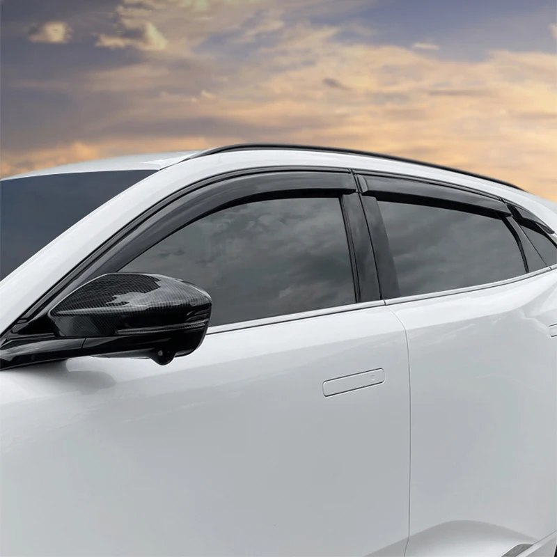 Car Accessories For Changan UNIK 2021-2023 ABS black waterproof Door Window Visor Vent Shades Sun Rain Guard 6PCS