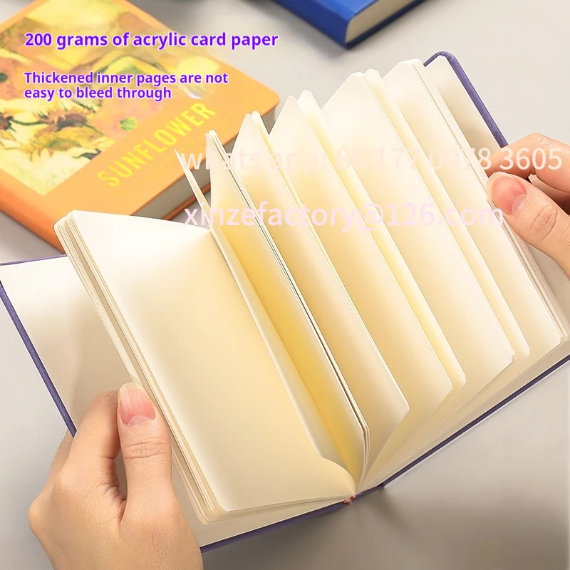 Cuaderno de bocetos portátil personalizable, cuaderno para colorear para adultos, ilustración dibujada a mano, diario, pequeño libro en blanco, pintura de acuarela