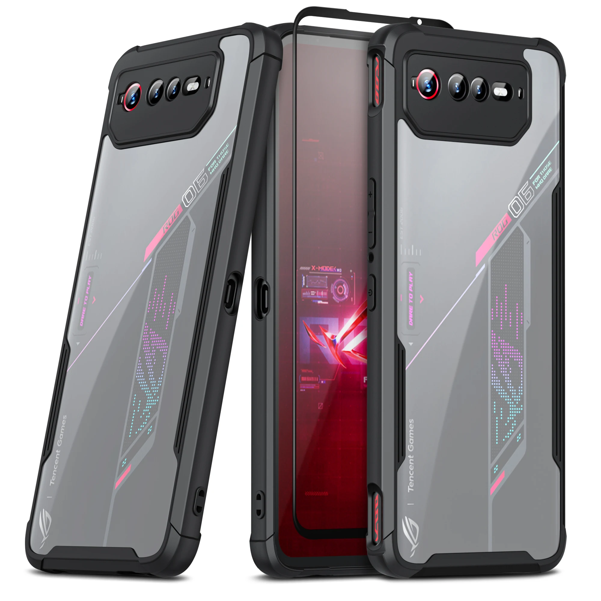 ZSHOW Case for ASUS ROG Phone 7 Cover Slim Thin Soft TPU Clear PC Back Air Trigger Compatible Camera Protection Shockproof