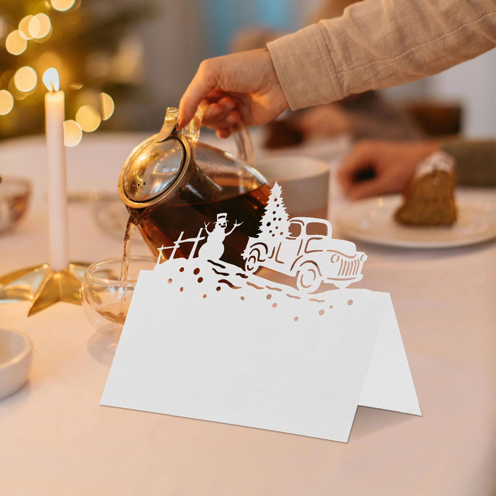 50 قطعة بطاقات مكان الحدث عطلة احتفالية بطاقات اسم الجدول لعيد الميلاد عشاء حفلة الجلوس تسميات الشتاء ديكور الزفاف