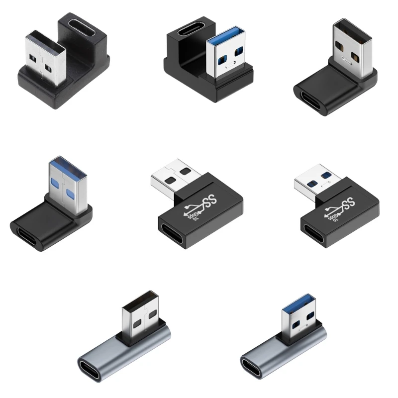 90 Degree USB 3.0 Male To Type C Female Left Right Angled Adapter Connector