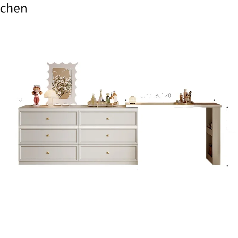 

TQH dresser chest integrated bedroom makeup table bedside storage cabinet makeup table corner solid wood