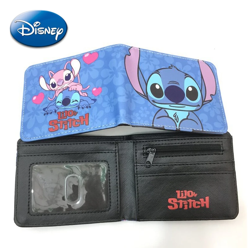 

Кожаные кошельки Disney Stitch, детский кошелек с рисунком аниме, многофункциональный модный держатель для карт, сумка для денег из искусственной кожи, студенческий подарок на день рождения