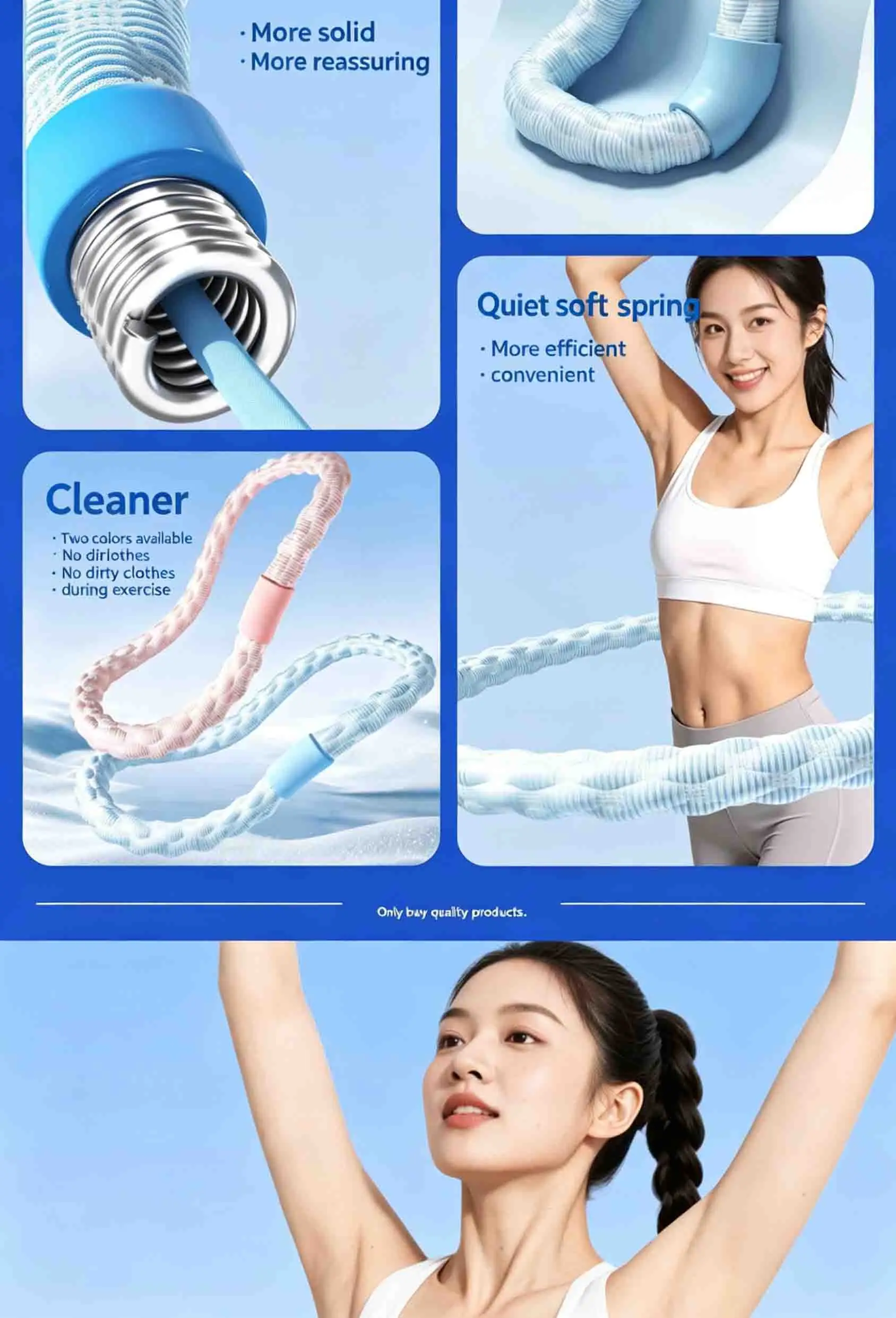Ice Bean Kühlender Gewichteter Hula Hoop 3-5 LBS Fettverbrennung Taillenformung Geräuscharmer Fitness Hoop für Sommer-Workout – Detail 3