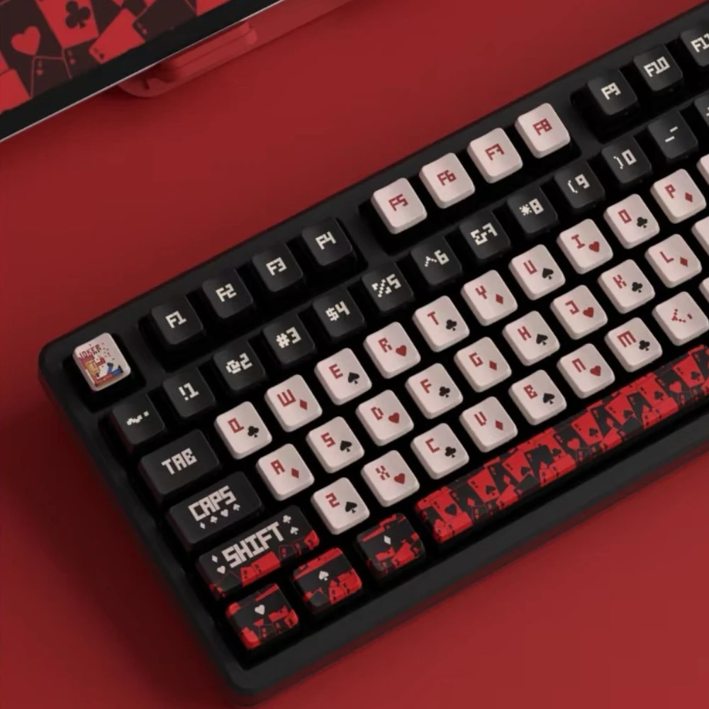 JOKER Theme Keycap Set 122 Key PBT+PC Custom Individuality Art Keyboard Cap OEM Profile Gaming KeyCap for Mechanical Keyboard