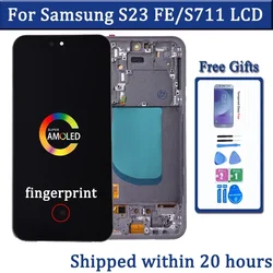 6.4'' Super AMOLED For Samsung S23 FE LCD S711B S7110 S711U Display Touch Screen Assembly For Samsung S23FE S711 LCD Frame