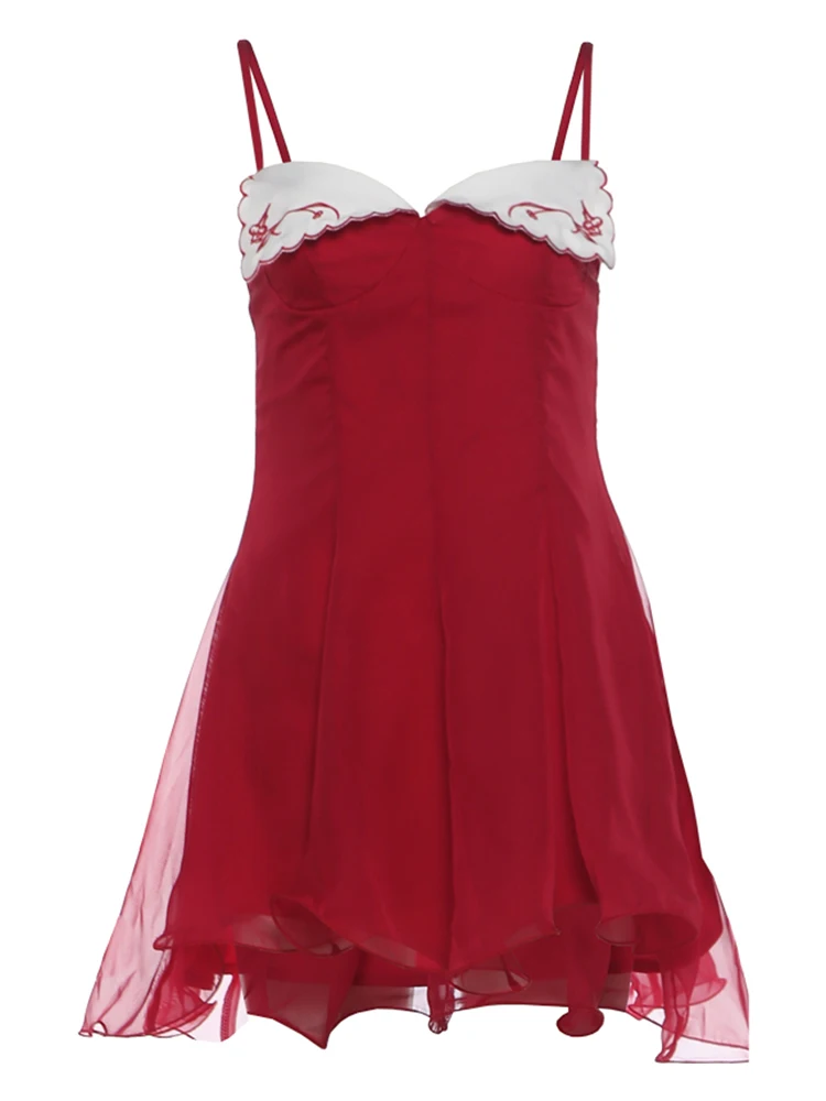 Weird Puss Kleid mit tiefem Ausschnitt, ärmellos, rückenfrei, Blumenmuster, Rüschen am Saum, figurbetont, Sommer, neuer Trend, Party, klassisch, Bodycon – Detail 2