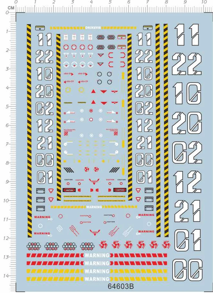 Platform Support Warning Caution Water Slide Decal for Gundam GDM Model Kit 64603B/64603