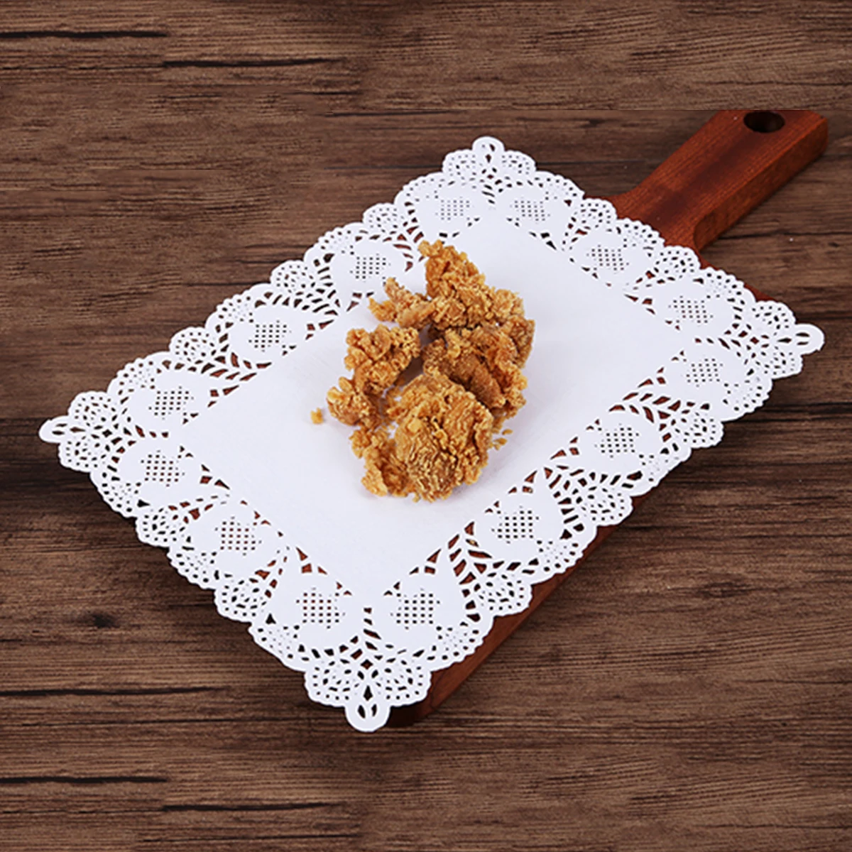 

100 Pcs Placemat Baking Paper Hollow Tools Cake Packaging Oil Absorbent Pad White