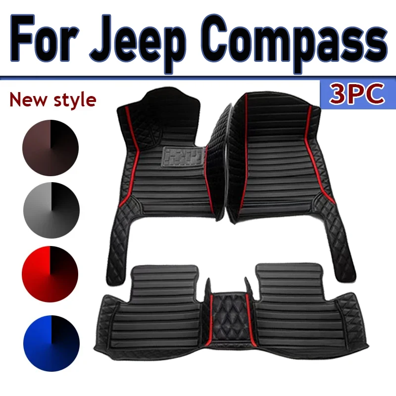 

Custom Automotive Car Floor Mats For Jeep Compass 2018 2019 2020 2021 2022 Auto Luxury Leather Men Women Car Mats Full Coverage