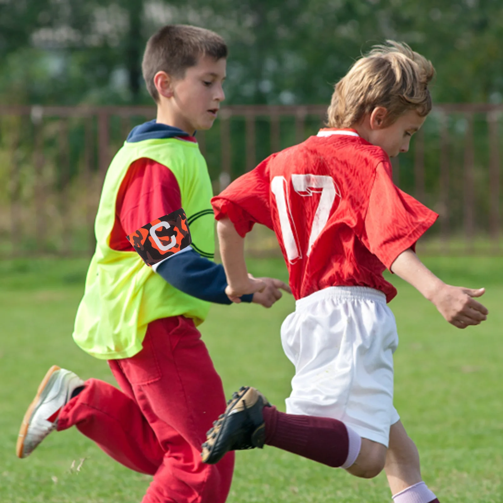 2 pçs time de futebol líder braçadeiras elástico ajustável respirável anti deslizamento futebol capitão braço sinal esportes bandas