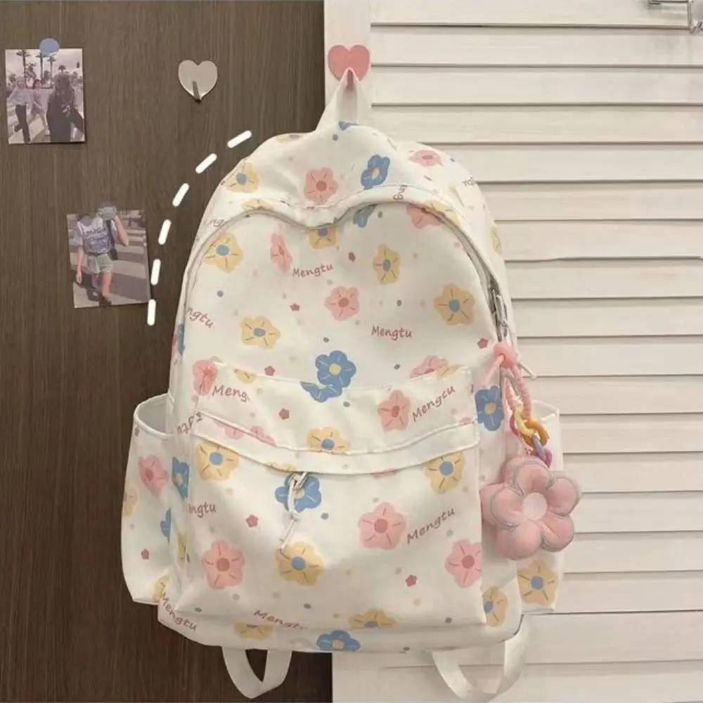 Large Capacity Shoulder Bag Casual Cartoon Print Lightweight Rucksack Wear-resistant Student Schoolbag