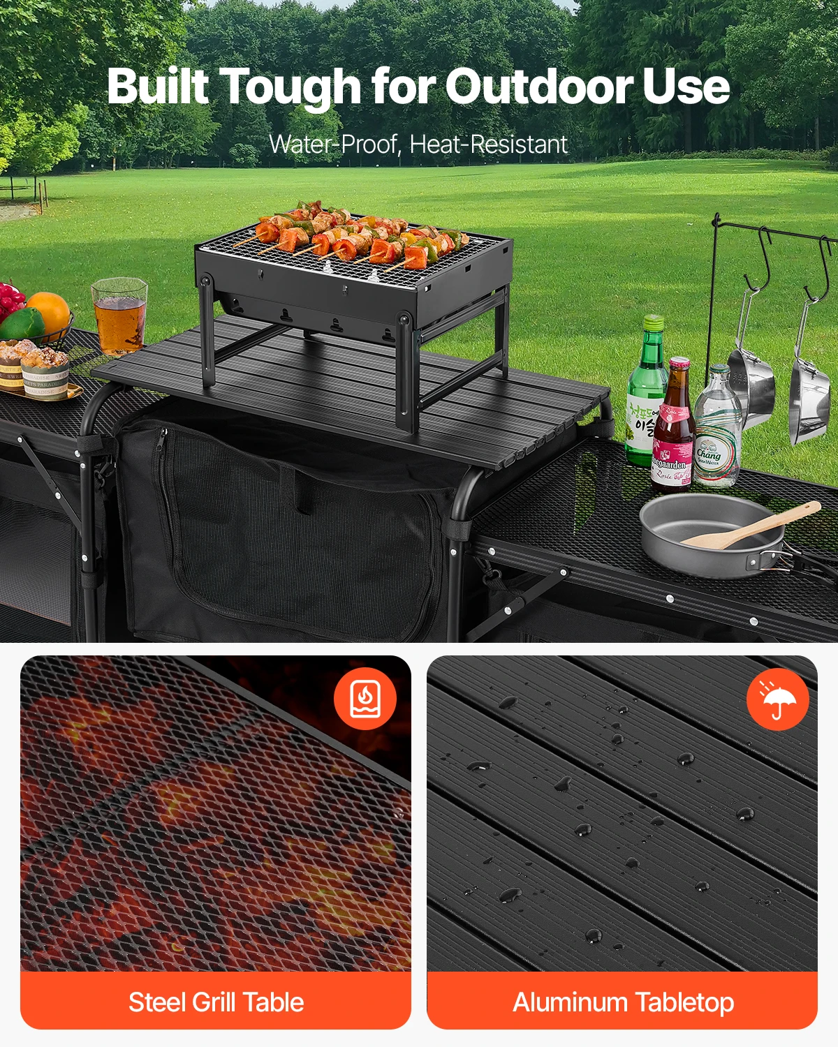 SucceBuy Camping Kitchen Table - Outdoor Camping Kitchen Setup review and price
