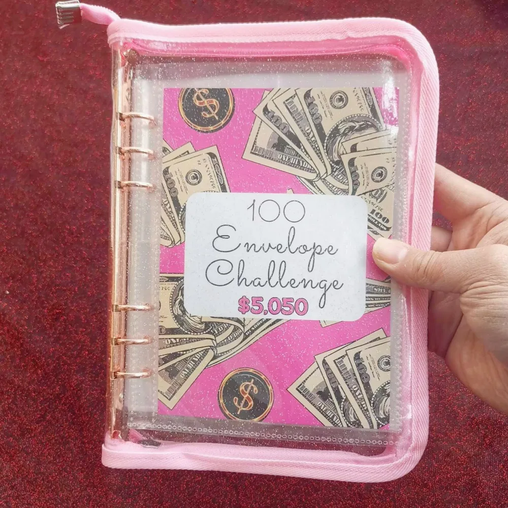 100 ซอง Challenge Binder ประหยัดความท้าทายหลวม Binder Budget Binder เงินสดซอง Money Organizer ระบบ