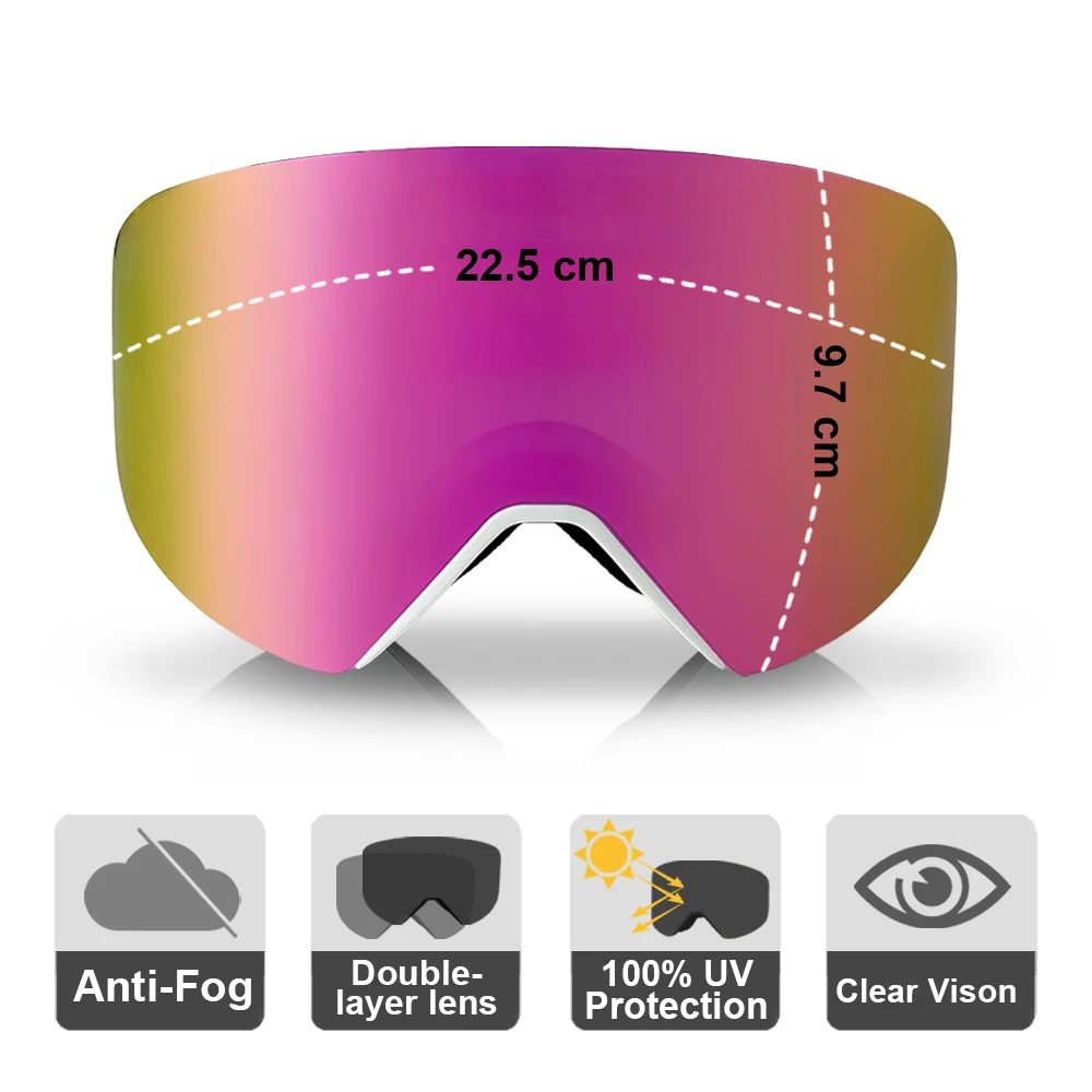 

Cover Ski Goggles Men Snowboard Glasses Women Winter Outdoor Snow Sunglasses UV400 Double Layers Electroplated Lens