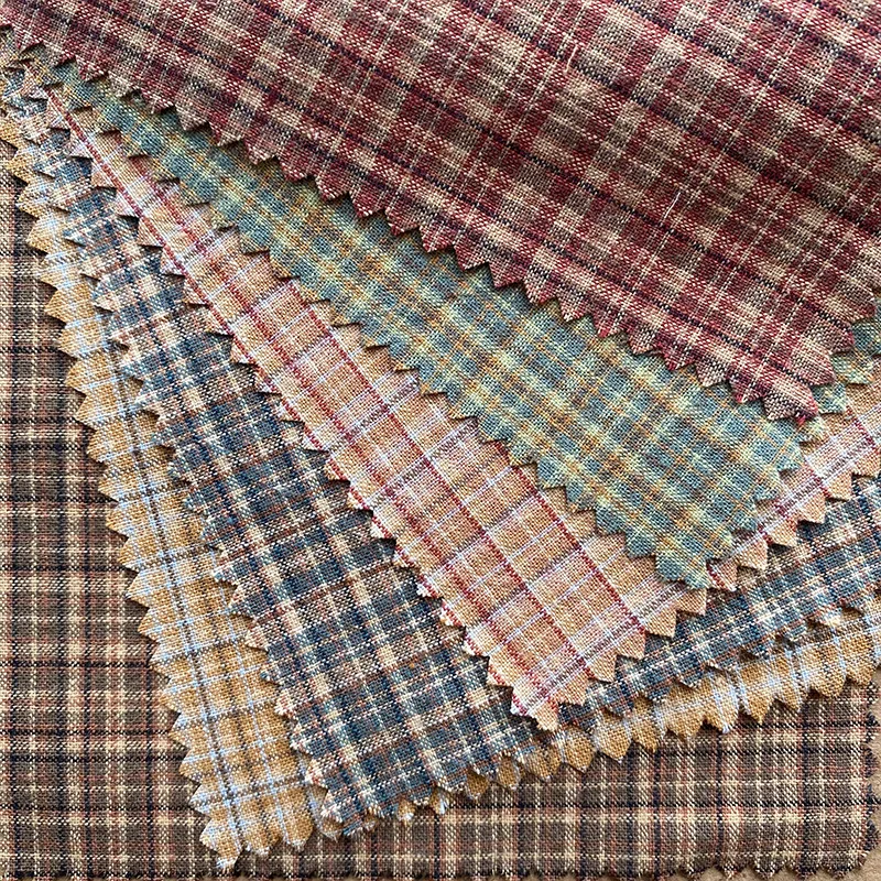 2-メートル-ロットレトロヴィンテージチェック柄綿生地先染め高品質-diy-クラフト縫製生地シャツブラウスアパレル用