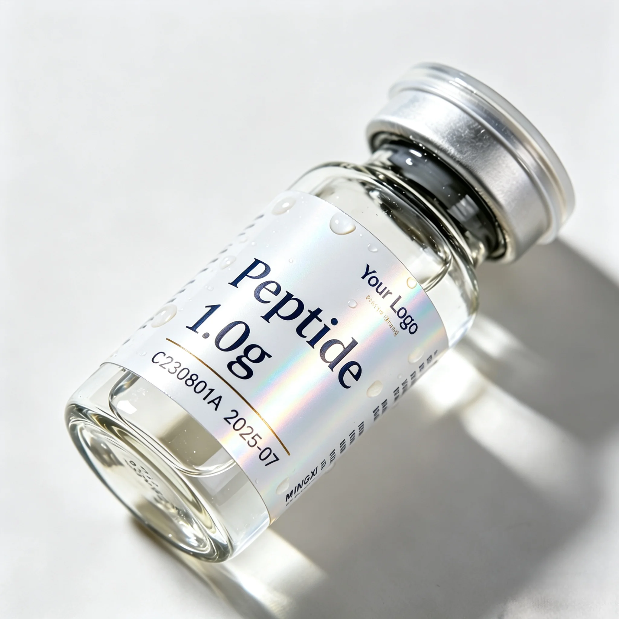 High Temp Resistant Self Adhesive Peptide Bottle Stickers,Precision Printed Waterproof Labels for Injectable Health Supplement