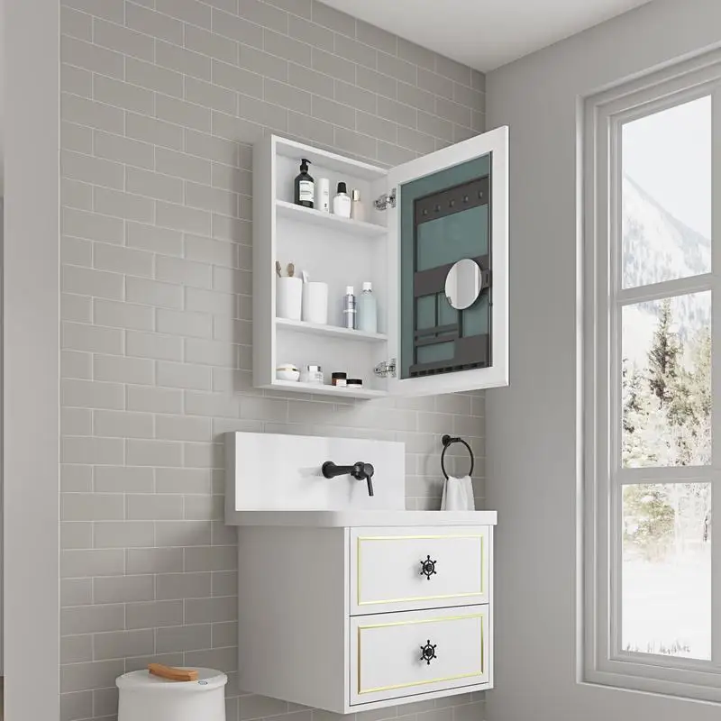 

20" W x 30" H Surface Frameless Beveled Mirror Medicine Cabinet with Right Door Opening for Bathroom Storage