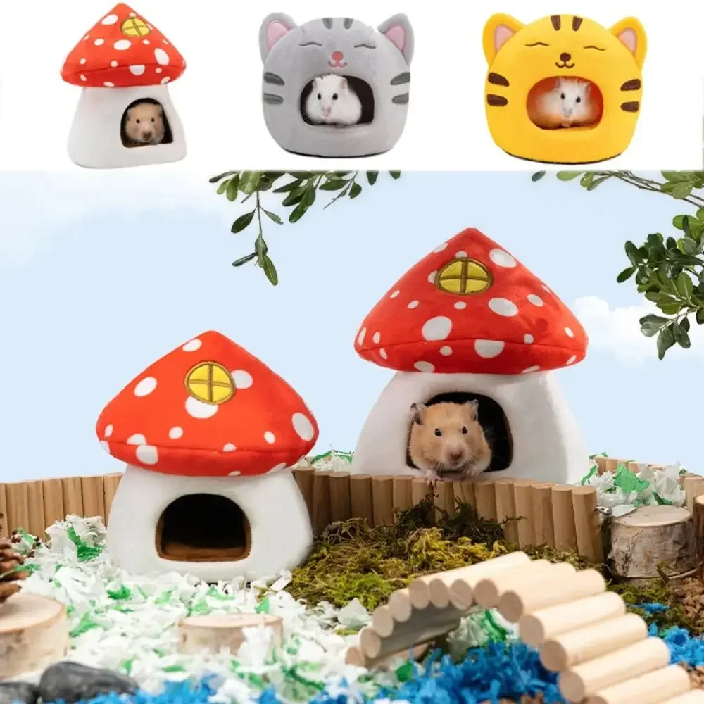 Hamster Soft Warm House Cute Cotton Plush Small Animal Nest Guinea Pig Squirrel Mice Rat Sleeping Bed Keep Warm House Nest