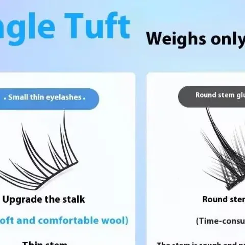 10 แถว Voluminous กาวขนตาปลอม 5D ปุยหนาปลอมใช้ EXTENSION NATURAL Lash Easy Segmented Curling Eyelashes
