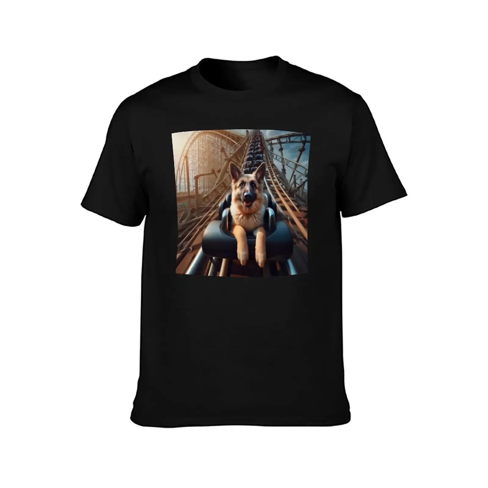 German Shepherd Rollercoaster T-Shirt tees graphic tee shirt summer top plain t shirts men