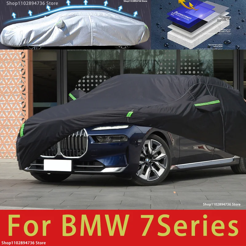 

For BMW 7series fit Outdoor Protection Full Car Covers Snow Cover Sunshade Waterproof Dustproof Exterior black car cover