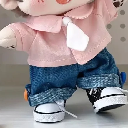 Ropa para muñecas, ropa Original para muñecas de algodón de 20cm, bonita figura de peluche, camisa, corbata, conjunto de pantalones vaqueros