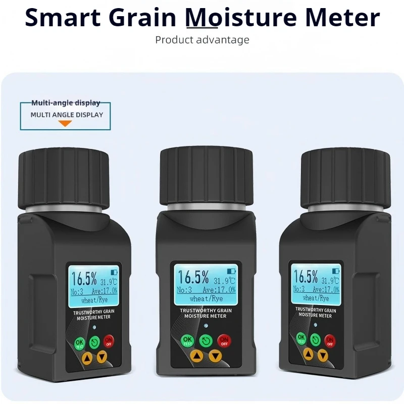Digital Coffee and Cocoa Bean Moisture Meter Professional Grain Humidity Tester with 14 Languages Support