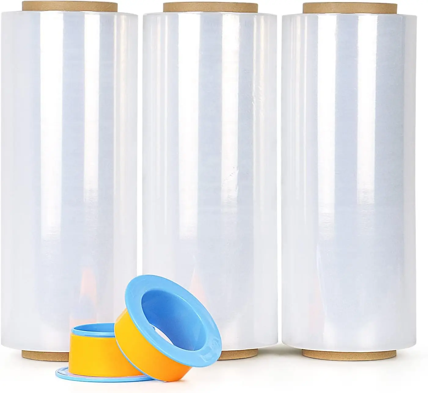 

Clear Stretch Wrap Industrial Strength 12" x 1000 Ft 3 Pack - 80 Gauge Thick - Clear Plastic Cling, Stretch Film Roll