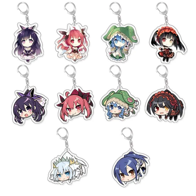 Anime Yatogami Tohka Itsuka Shido Kotori Itsuka Himekawa Yoshino Cosplay Keychain Accessories Cartoon Pendant Christmas Gift