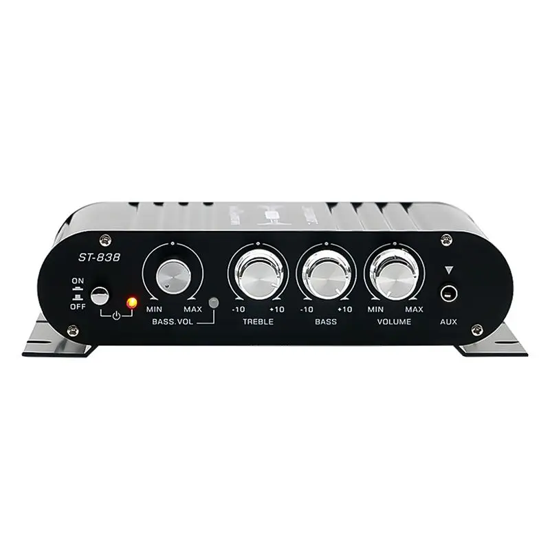 

(Durable) ST-838 Hifi 2.1 Channel Power Amplifier 80Wx2 Stereo Bass Sound Amp With Subwoofer Output Home Audio Amplifier