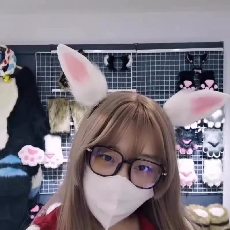 Kawaii Lolita Konijnenoren Haarspeld Cosplay Anime Meisjes Kostuums Droppy Konijn Haarclips Schattige Hoofddeksels Voor Vrouwen Lolita Hoofddeksel