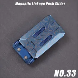 NO.33 Magnetic Linkage Push Slider Titanium Blue Stress Relief Toy Adults Fidget Slider Sensory Toys